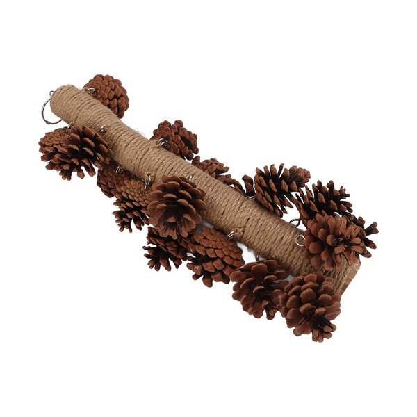 Tnfeeon Birds Bite Toy Parrots Birds Bite Toy Wooden Pine Cone Hanging Parrots Chewing Toy Parrots Beak Grinding Toy Parrots Molar Toy Bird Pine Cone Toy Bird Cage Hanging Toy