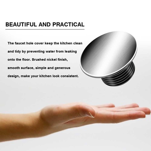 Sink Tap Hole Cover Kitchen Faucet Hole Cover Brushed Stainless Steel (1 to 1.6 Inch in Diameter) (1.10-1.60 inch)
