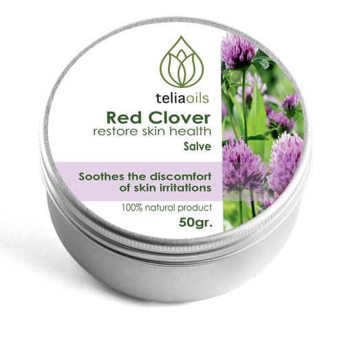 Teliaoils Natural Red Clover Salve - 100% Herbal Skin Care for Moisturization & Elasticity – All Skin Types – Non-GMO, Cruelty-free 1.7 oz