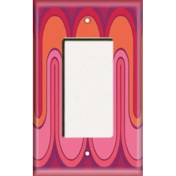 SnazzySwitch Red Retro Waves Decorative Rocker Switch Cover - Fits Decora Style Outlets and GFCI Wall Plate Too