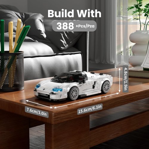 Mould King Speed Champion C850 Racing Car Building Kit with Acrylic Display Case, 27070 Collectible Model Car Kits, Building Blocks Kit Racing Toy Cars for Adult Kids 8+(388 PCS)