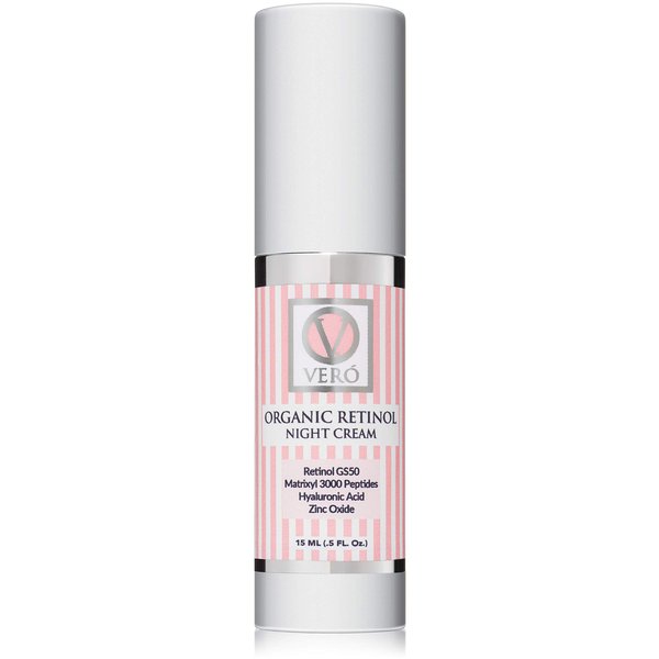 Organic Retinol Night Cream | V VERO Anti-Aging Natural Skin Care With Hyaluronic Acid | Hydrating Face Moisturizer