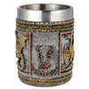 alikiki Medieval Dungeons and Dragons Coffee mug - 15.8oz Stainless Gold Roaring Dragon Beer Drink Mug for GOT Dragon Lovers Collector Ideal Novelty Gothic Father Day Gift Party Decoration