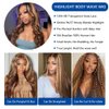 Glegov Highlight Ombre Lace Front Wig Human Hair 13x6 HD Transparent Honey Blonde Lace Frontal Wig 4/27 Highlight Ombre Lace Front Wigs Human Hair Wigs for Black Women Pre Plucked 180% Density 22Inch