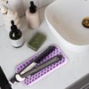 Small Silicone Pad for Curling Iron, Thicker Heat Resistant Silicone Mat for Hair Tools, Portable Hair Styling Tool Rest Holder for Straightener, Hair Dryer, Flat Iron (Purple)