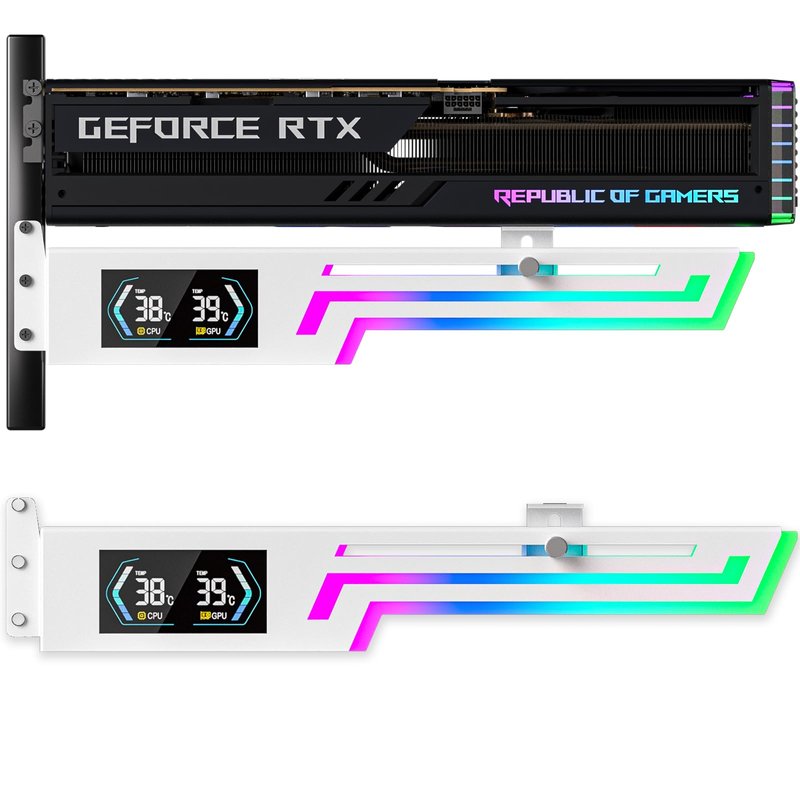 GSCOLER ARGB GPU Support Bracket with CPU & GPU Temp Display, Universal ...