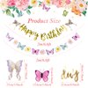 SUNBEAUTY Butterfly Happy Birthday Banner Butterfly Birthday Party Decoration Garden Party Decorations Fairy Party Decoration Spring Banner Flowers Banner | Pre-Strung