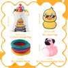 Rubber Ducks Kits 30 Pcs Assorted Rubber Duckies with 30 Pcs Duck Tags and 40 Pcs Rubber Bands with Duck Bag Random Jeep Ducks for Car Ducking Decor, Baby Bath & Pool Toys, Party Favors
