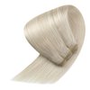 Sunny Hair Extensions Real Human Hair Weft Platinum Blonde Sew in Extensions Human Hair White Blonde Real Hair Extensions Sew in Weft Hair Extensions for Long Hair 22inch 100G