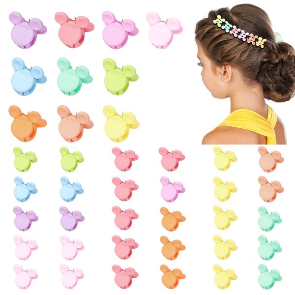Small Hair Claw Clips, 40Pcs Mini Hair Clips Tiny Claw Clips for Thin Hair Cute Jaw Clip for Design Kids and Adult Hairstyles, Decroation Buns, Strong Grip, Multifunction Clamp Clips for Accessories