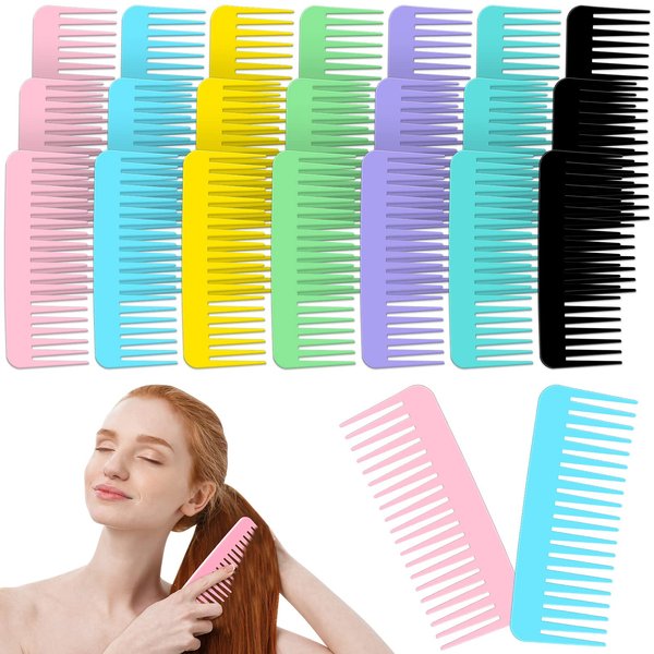 42 Pcs Wide Tooth Detangling Comb for Curly and Long Hair - Styling Shampoo Tool for Dry/Wet Hair, No Handle, for Women, Men, and Kids