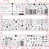 Glodecart 6pcs Valentine's Day Nail Stamping Plates for Women Nail Art, Stainless Steel Heart Romantic Nail Plates Template Set for DIY Valentine's Day Nail Decoration Love-Themed Nail Plates Designs
