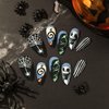Halloween Press on Nails Medium Almond SWEKKE Fake Nails Full Cover Nightmare Before Christmas Nails Spider Web False Nails Matte Glue on Nails Artificial Acrylic Nails for Women Girls 24 Pcs