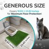 Skywin TidyFriend Cat Litter Box Mat, Cat Litter Rug Catcher, Washable and Lightweight Pet Accessories for Indoor (Grey) (Green, 24 x 17.5 Inches)