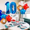 Lukinuo Baseball Balloons 10th Birthday Decorations Baseball Birthday Party Supplies Glove Baseball Foil Balloons Red White and Blue Star Balloons Number 10 Baseball Balloon for Rookie of The Year Boy