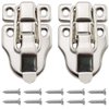 SDTC Tech 2-Pack Antique Duckbilled Toggle Latch Wooden Box Spring Loaded Hasp Latch Catch with Screws for Jewelry Box Cabinet Toolbox Trunks (Silver)