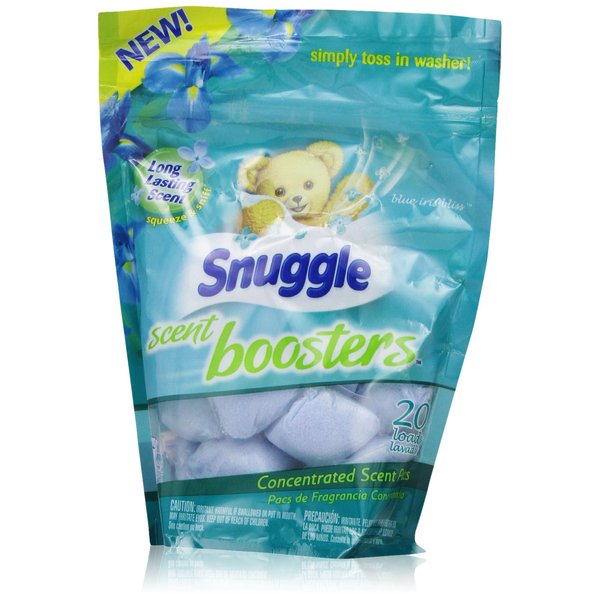 Snuggle Laundry Scent Boosters Concentrated Scent Pacs, Blue Iris Bliss, Pouch, 20 Count