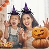 DIUEWOW Halloween Headbands for Women Kids Witch Hat Hairbands Purple Small Witch Hair Hoops Halloween Hair Accessories