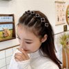 GeoGeoDIY 4 Pieces Flower Crystal Hair Band for Women Hairpin Headbands Double Layer Twist Plait Headband with Clips Hollow Woven Headband Hair Accessories for Women Girls
