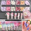 12 Grids Rose Flower Nail Charms 12 Grids Iridescent Glitter Nail Art Sequins1 Pcs Nail Brush,3D Nail Art Flat-Back Flower Holographic Irregular Nail Art Glitter Flakes Nail Decoration Nail Art Tips
