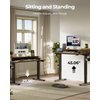 FEZIBO 55 x 24 Inch Height Adjustable Electric Standing Desk with Double Drawer, Stand up Desk, Home Office Computer Desk with 4 Height-Adjustable Feets & 2 Hooks, Rustic Brown