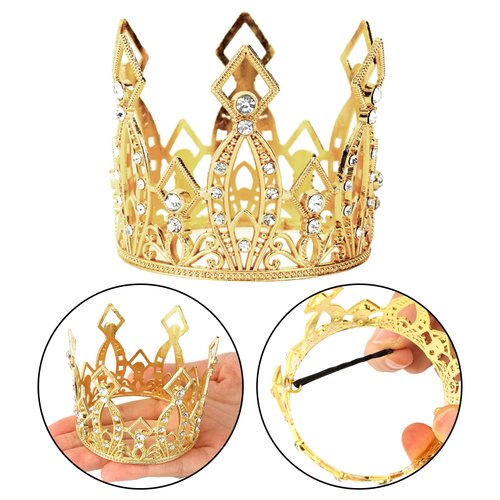 LifeDawn Headband for Women Diamond Crown Decor Headband Birthday Crowns for Women,2Pcs Princess Tiara Crown Birthday Hat for Women Girls Gift Birthday Decorations Party Favors(Gold+Silver)