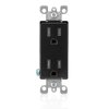 Leviton 15 Amp Decora Tamper-Resistant Duplex Electrical Wall Outlet, Black, T5325