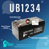 Replacement for Aquatec Fortuna Bath Lift Battery - Replacement UB1234 Universal Sealed Lead Acid Battery (12V, 3.4Ah, 3400mAh, F1 Terminal, AGM, SLA) - Includes Two F1 to F2 Terminal Adapters