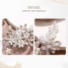 GENBREE Pearl Bride Wedding Hair Comb Silver Crystal Flower Hair Piece Bridal Hair Accessories for Women and Girls