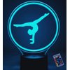 YTDZLTD Creative 3D Gymnastics Night Light 16 Colors Changing USB Power Remote Control Touch Switch Decor Lamp Optical Illusion Lamp LED Table Desk Lamp Children Kids Christmas Brithday Gift