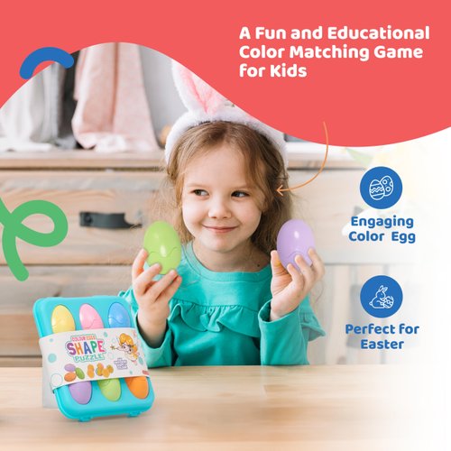 Dazmers Chicken Easter Eggs for Toddlers - DIY Color Egg Matching Toy | Enhance Creativity | Perfect for Toddlers and Egg Hunters| Multicolor | Durable & Reliable Egg Toy| 6.5 x 1.6 inches