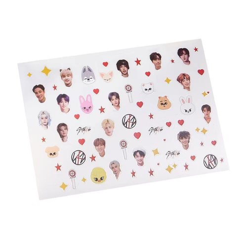 5 Sheets Straykids Nail Art Stickers Decals SKZ Art Design Self Adhesive Nail Supplies Women Manicure Nail Decorations