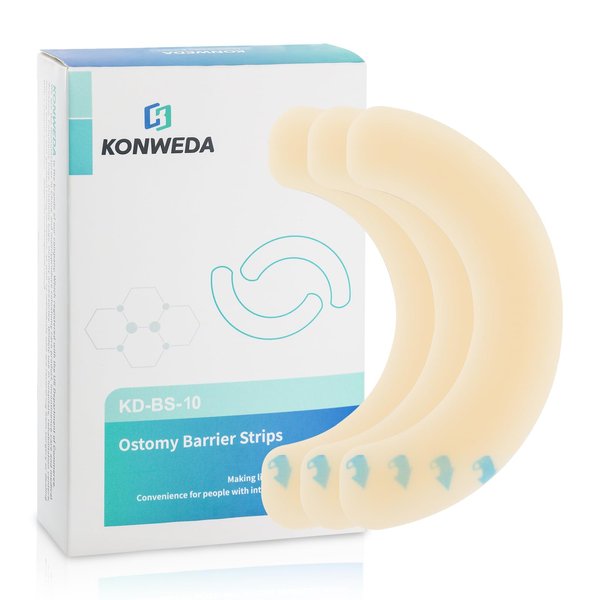 KONWEDA Ostomy Barrier Strips | Elastic Barrier Strips for Colostomy Bags [Pack of 10]
