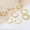 PLOMFOV 14K Gold/Silver Plate Stacking Rings Set for Women CZ Heart Simple Cute Stackable Rings Dainty Trendy Gold Statement Rings Plain Band Size 4-11 Gold 7