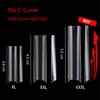 504Pcs Extra Long C Curve Nail Tips XXXL Clear Square Half Cover Nails for Acrylic Nails