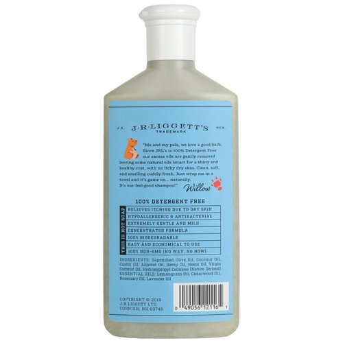 JR Liggett’s Natural Liquid Small Animal Shampoo for Sensitive Skin - 100% Detergent Free, Non-GMO & Biodegradable - Tear-Free, Hypoallergenic Formula Soothes Dry Itchy Skin - 8.45 fl oz