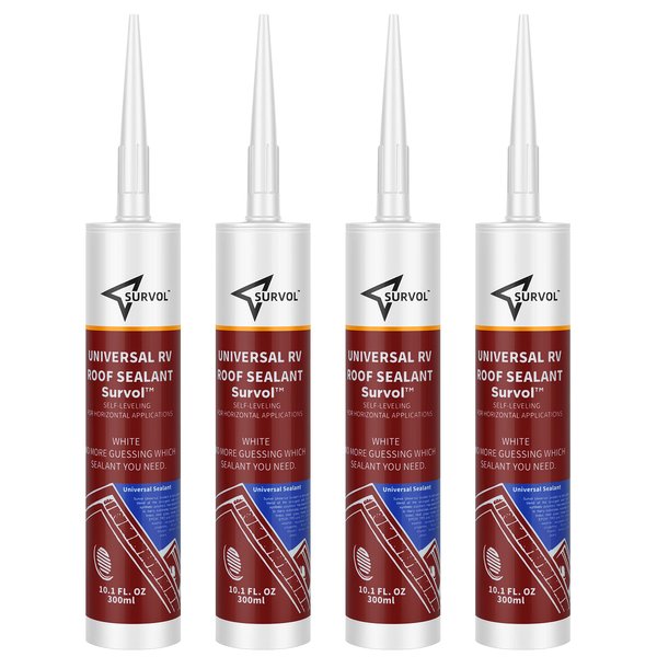 Survol RV Roof Sealant Self-Leveling 4-Pack White