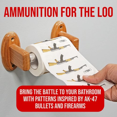 Fairly Odd Novelties AK 47 Gun Novelty Toilet Paper,Multicolor,FON-10071