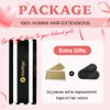 Kinky Straight Tape In Extensions Human Hair for Black Women Niawigs Tape In Hair Extensions 100% Human Hair 40pcs Kinky Straight Tape Ins 100G Natural Black 16 Inches