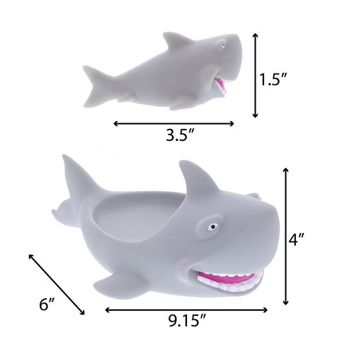 Dollibu Family Animal Bath Squirters 4 Piece Bath Toy Set, Toddler Bath Toys for Bathtime & Water Fun, Girls & Boys Floating Rubber Squirt Toys, Floaty Pool Toys for Toddlers & Kids (Gray)