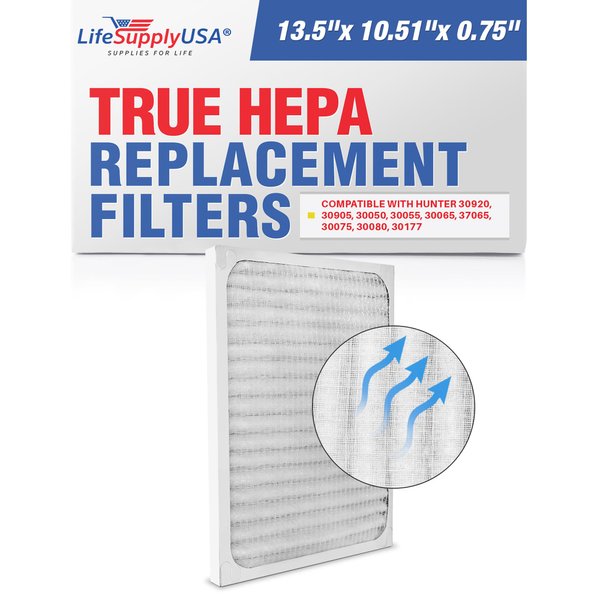 Air Cleaner Filter Replacement Compatible with Hunter 30920 30905 30050 30055 30065 37065 30075 30080 30177 Air Purifers by LifeSupplyUSA