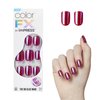 KISS imPRESS No Glue Mani Press-On Nails, Color FX, This City', Dark Red, Short Size, Squoval Shape, Includes 30 Nails, Prep Pad, Instructions Sheet, 1 Manicure Stick, 1 Mini File