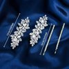 4PCS Rhinestone Hair Clips Crystal Pearl French Hairpins Flower Hair Barrettes Hair Clips for Prom Bride Wedding Valentines Hair Accessories for Women Girls