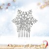 EVER FAITH Snowflake Hair Comb Winter Party Headpiece Accessory Crystal Snowflake Hair Side Comb Christmas Jewelry Gifts for Women White Silver-Tone