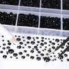 QPRETTY DU 10400PCS Black Rhinestones, Jelly Resin Rhinestones for Nails, Flatback Non Hotfix Crystals DIY Rhinestones for Crafts with 15 cm Pencil Sharpener and Tweezer & Picker Pen (Black)