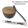Clay Face Mask Mixing Bowl Set- Kit with Bamboo Lid, Spoon, Dual Sided Face Mask Brush Applicator Soft Silicone Spatula and Face Mask Brush for DIY Clay Mud Mask, Facials, Body and Hair (Grey)