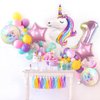 DUILE Unicorn Balloons Unicorn Birthday Party Decorations for Girls Foil Balloons Set Macaron and Rainbow Balloon Wedding Baby Shower Party Supplies (1)