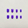 Purple Press on Nails Square Fake Nails Glossy Glue on Nails Short Solid Color False Nails with Design Full Cover Acrylic Nails Cute Press on Nails Stick on Nails for Women and Girls DIY Manicure 24Pcs