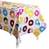 BeYumi 4Pack Donut Party Tablecloth, Rectangular Table Cover for Dining Room Kitchen Decor, Disposable Plastic Picnic TableCover for Kids Birthday, Donut Theme Party Decoration Supplies, 42.5’’ x 71’’