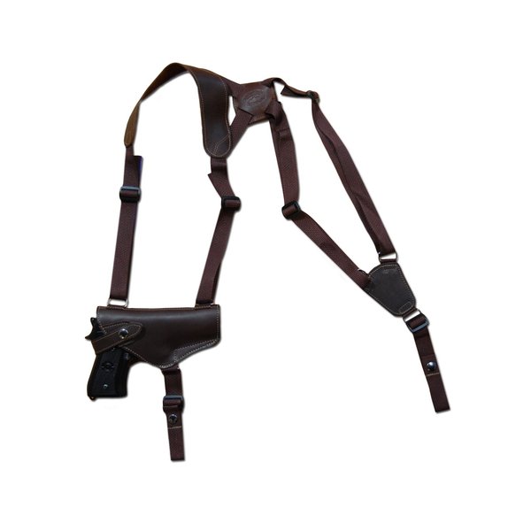 New Barsony Horizontal Brown Leather Shoulder Holster for BERETTA PX4 STORM left